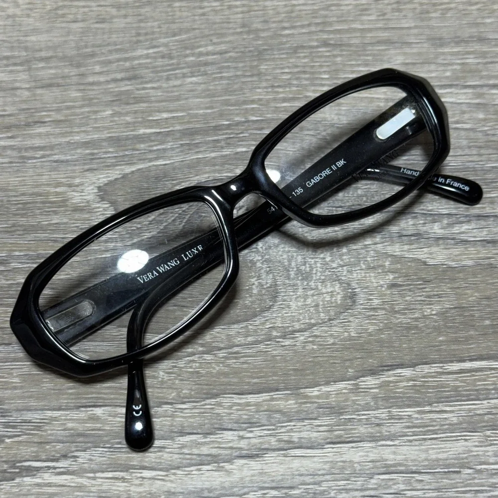 Vera Wang Luxe GABORE II BK Black Eyeglasses Handmade in France 54-17-135 Frames